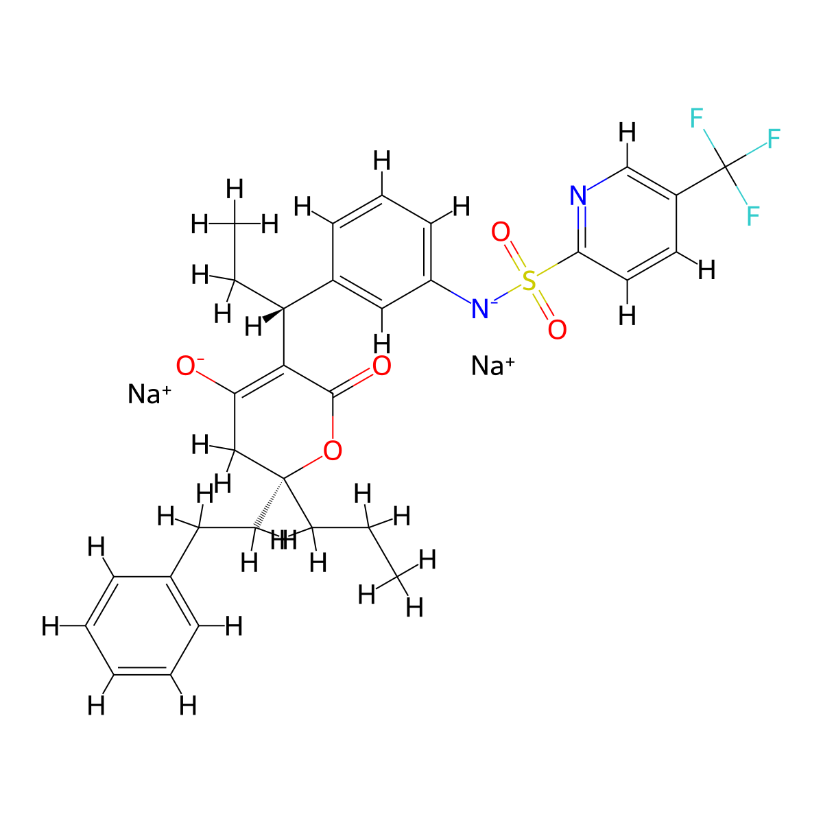 Tipranavir Disodium molecular structure, CAS 191150-83-1
