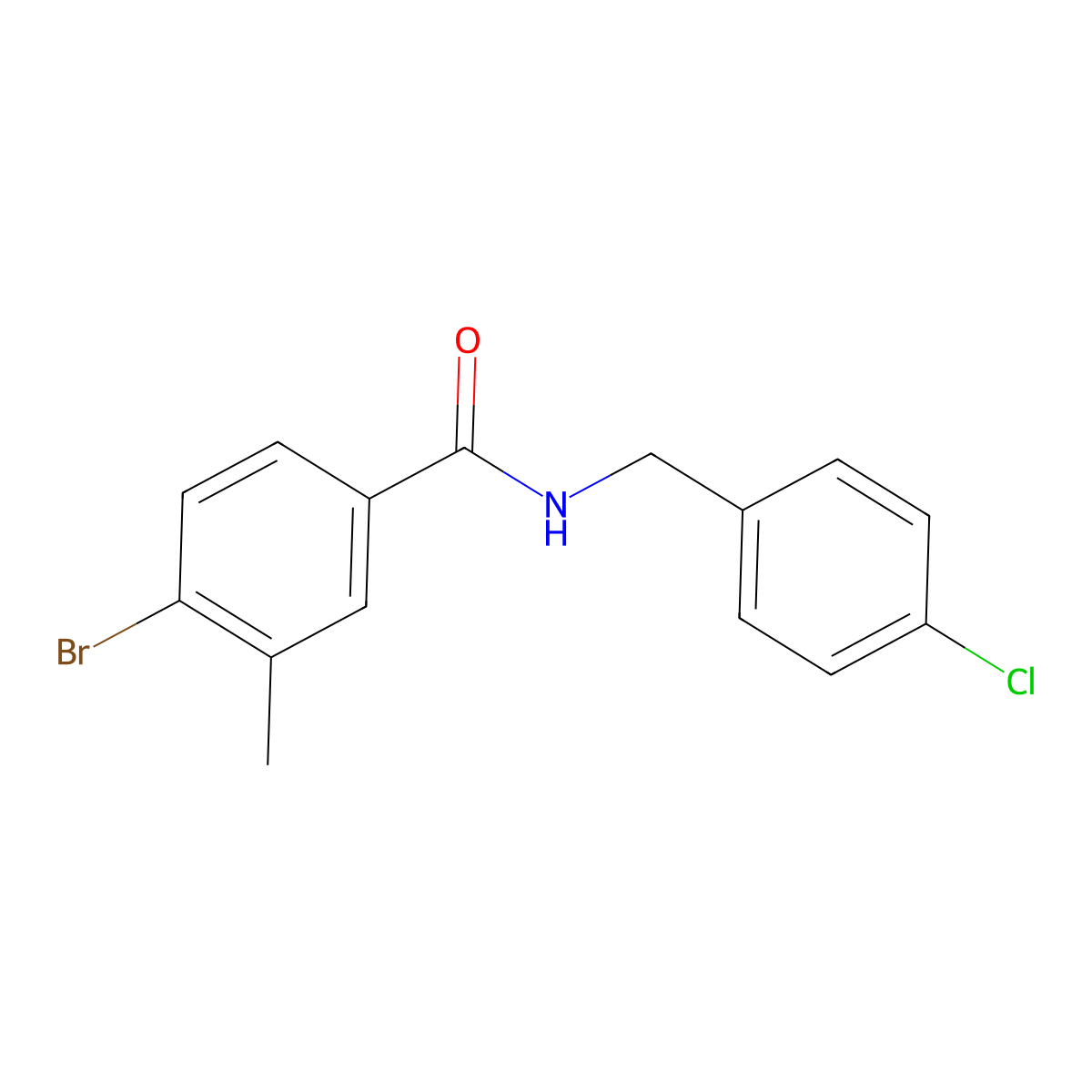 4-Bromo-N-[(4-chlorophenyl)methyl]-3-methylbenzamide molecular structure, CAS 1911519-62-4