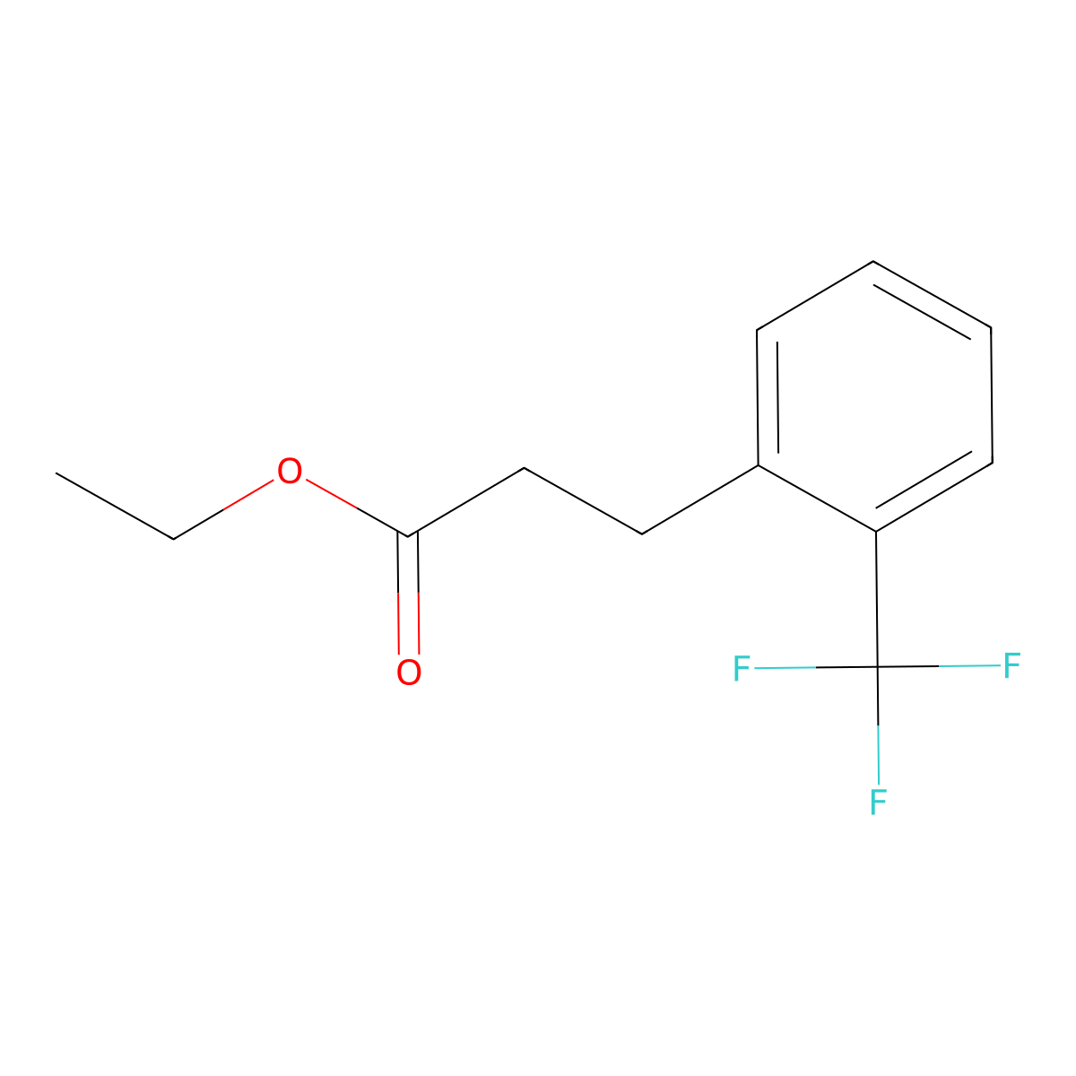 Ethyl 3-(2-(trifluoromethyl)phenyl)propanoate molecular structure, CAS 191155-80-3