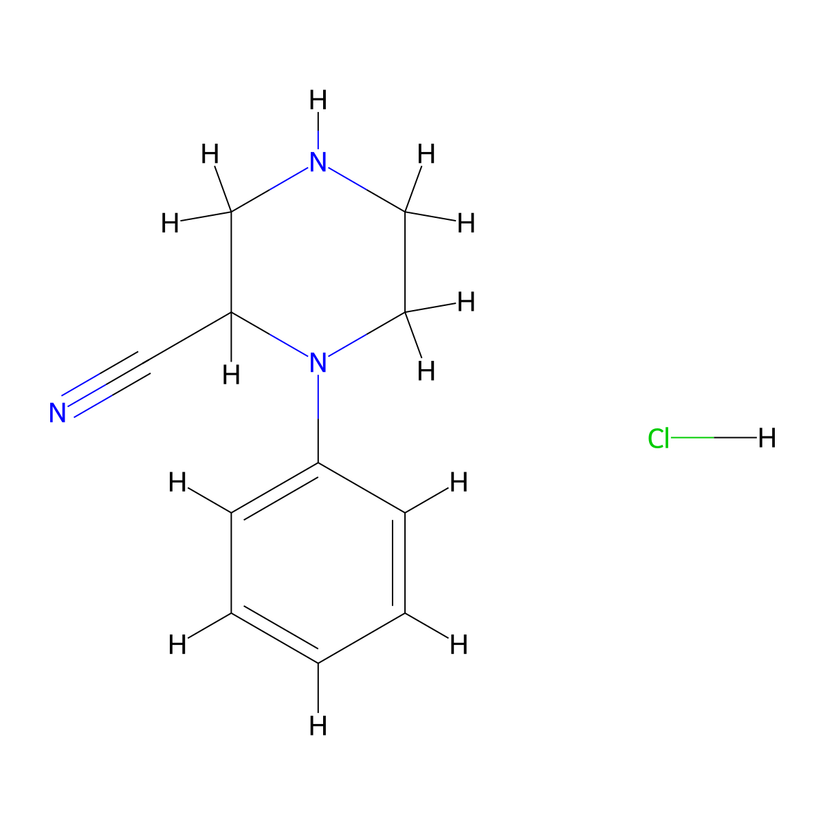 1-Phenylpiperazine-2-carbonitrile hydrochloride molecular structure, CAS 191156-64-6