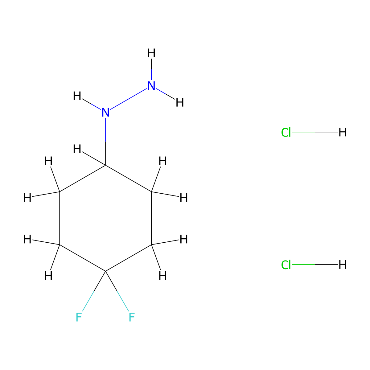 (4,4-Difluorocyclohexyl)hydrazine dihydrochloride molecular structure, CAS 1911568-46-1