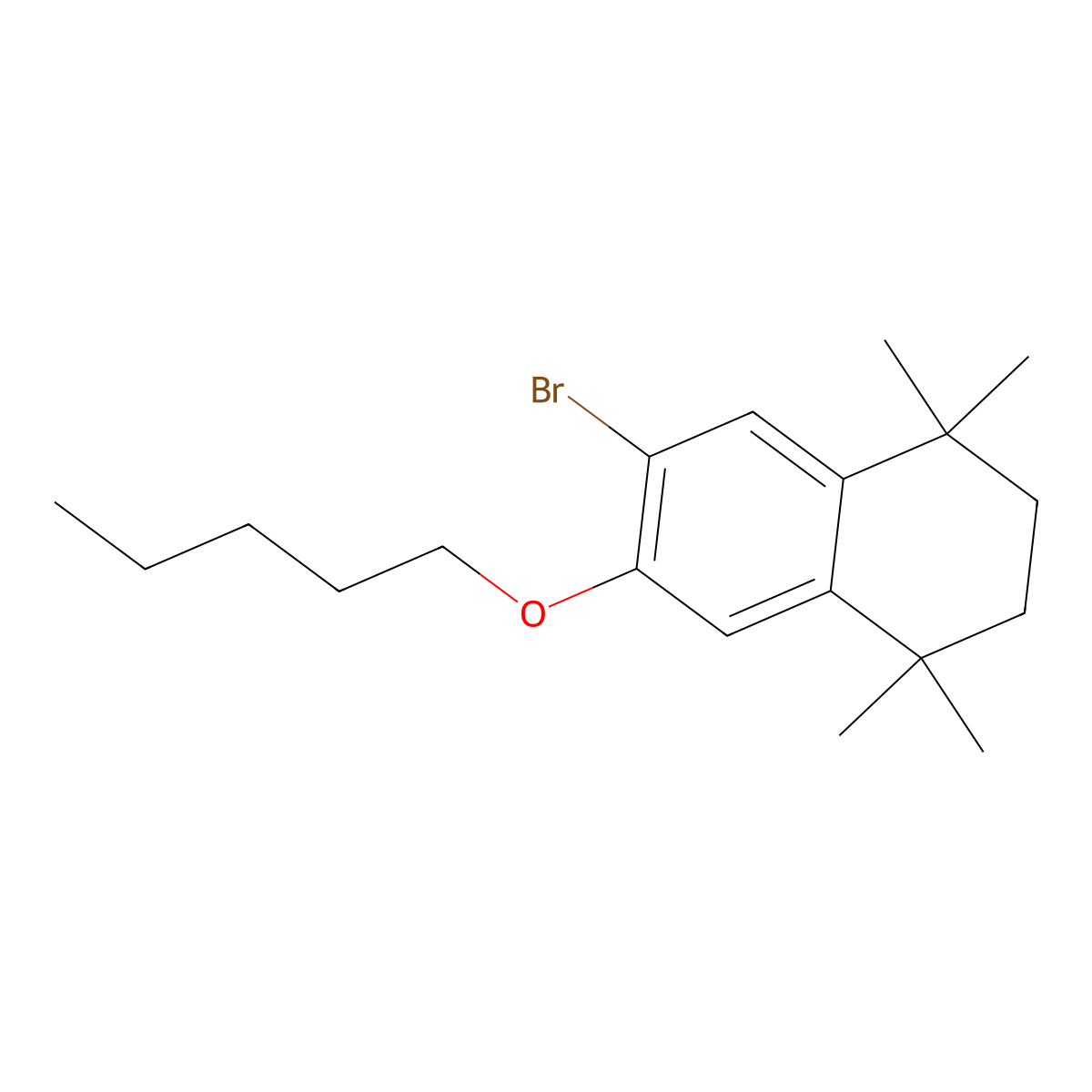 6-Bromo-1,1,4,4-tetramethyl-7-(pentyloxy)-1,2,3,4-tetrahydronaphthalene molecular structure, CAS 191157-23-0