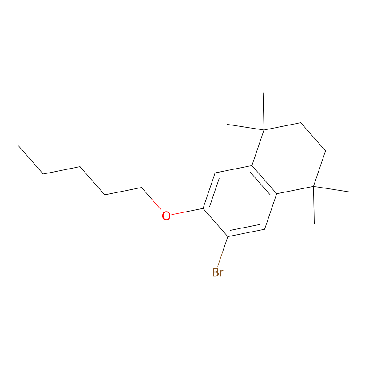 6-Bromo-1,1,4,4-tetramethyl-7-(pentyloxy)-1,2,3,4-tetrahydronaphthalene molecular structure, CAS 191157-23-0
