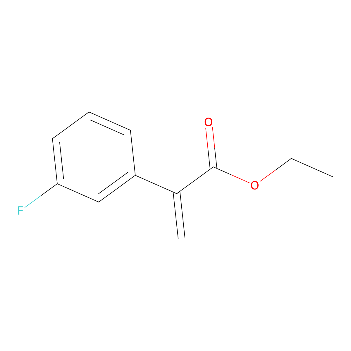 Ethyl 2-(3-fluorophenyl)acrylate molecular structure, CAS 1911578-71-6