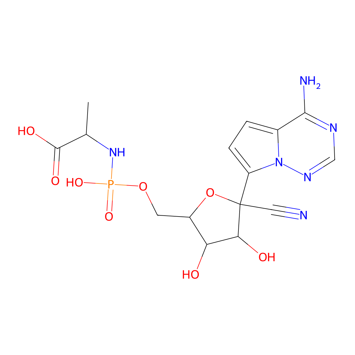 Dephenoxy Hydroxy Remdesivir molecular structure, CAS 1911579-04-8