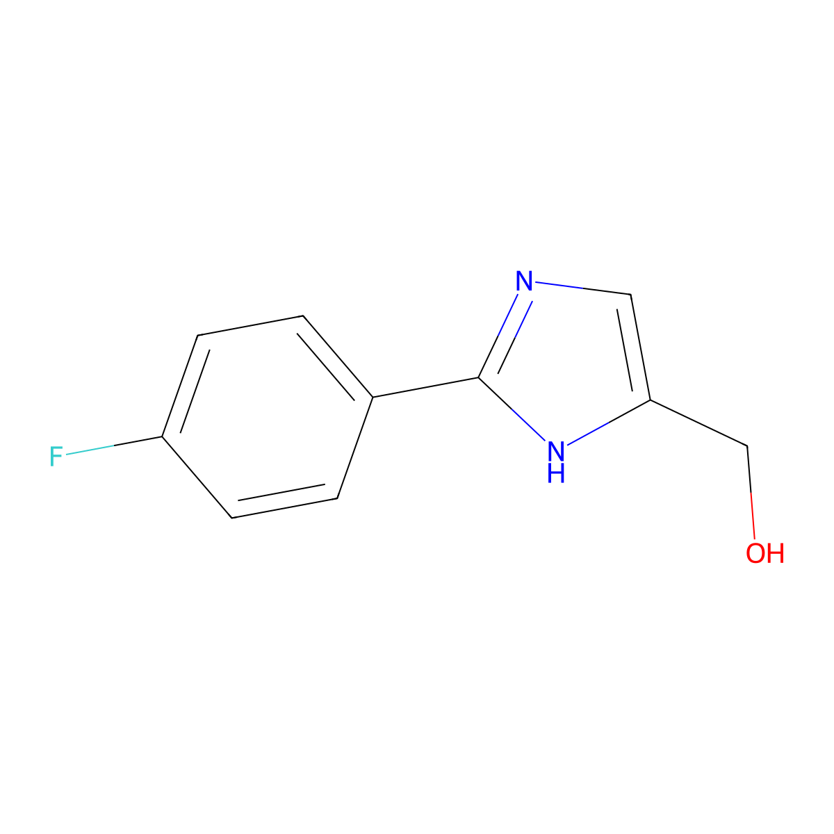 [2-(4-fluorophenyl)-1H-imidazol-5-yl]methanol molecular structure, CAS 191158-31-3