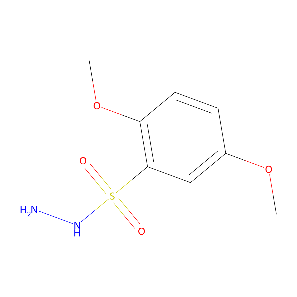 2,5-Dimethoxybenzenesulfonohydrazide molecular structure, CAS 19116-91-7