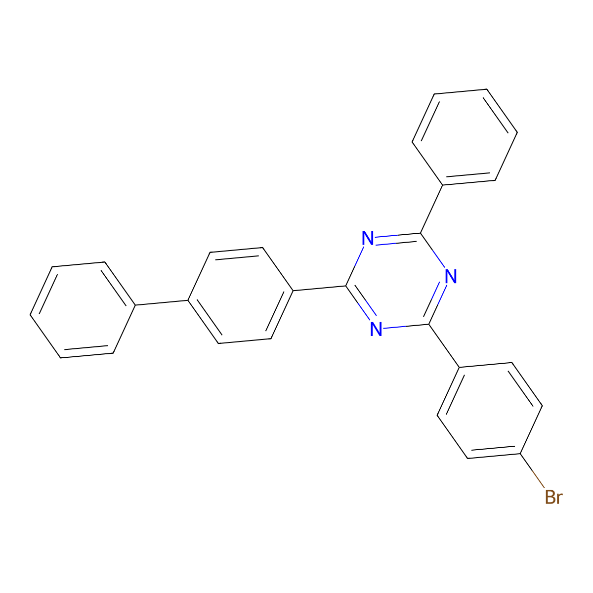 2-(Biphenyl-4-yl)-4-(4-bromophenyl)-6-phenyl-1,3,5-triazine molecular structure, CAS 1911641-83-2
