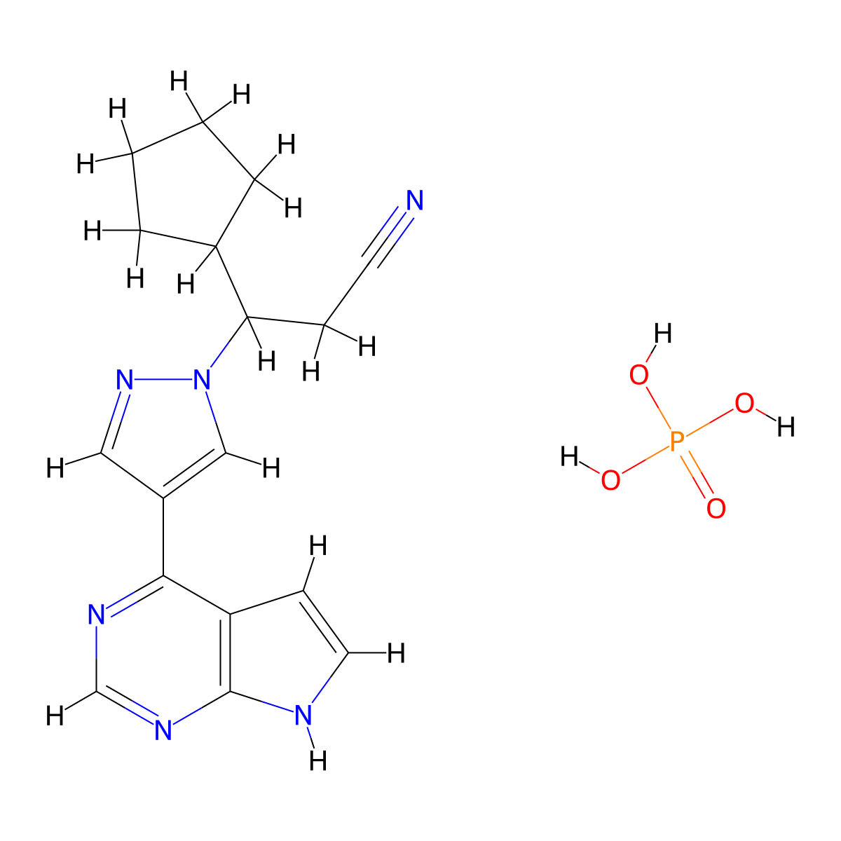 rac-Ruxolitinib Phosphate molecular structure, CAS 1911644-31-9
