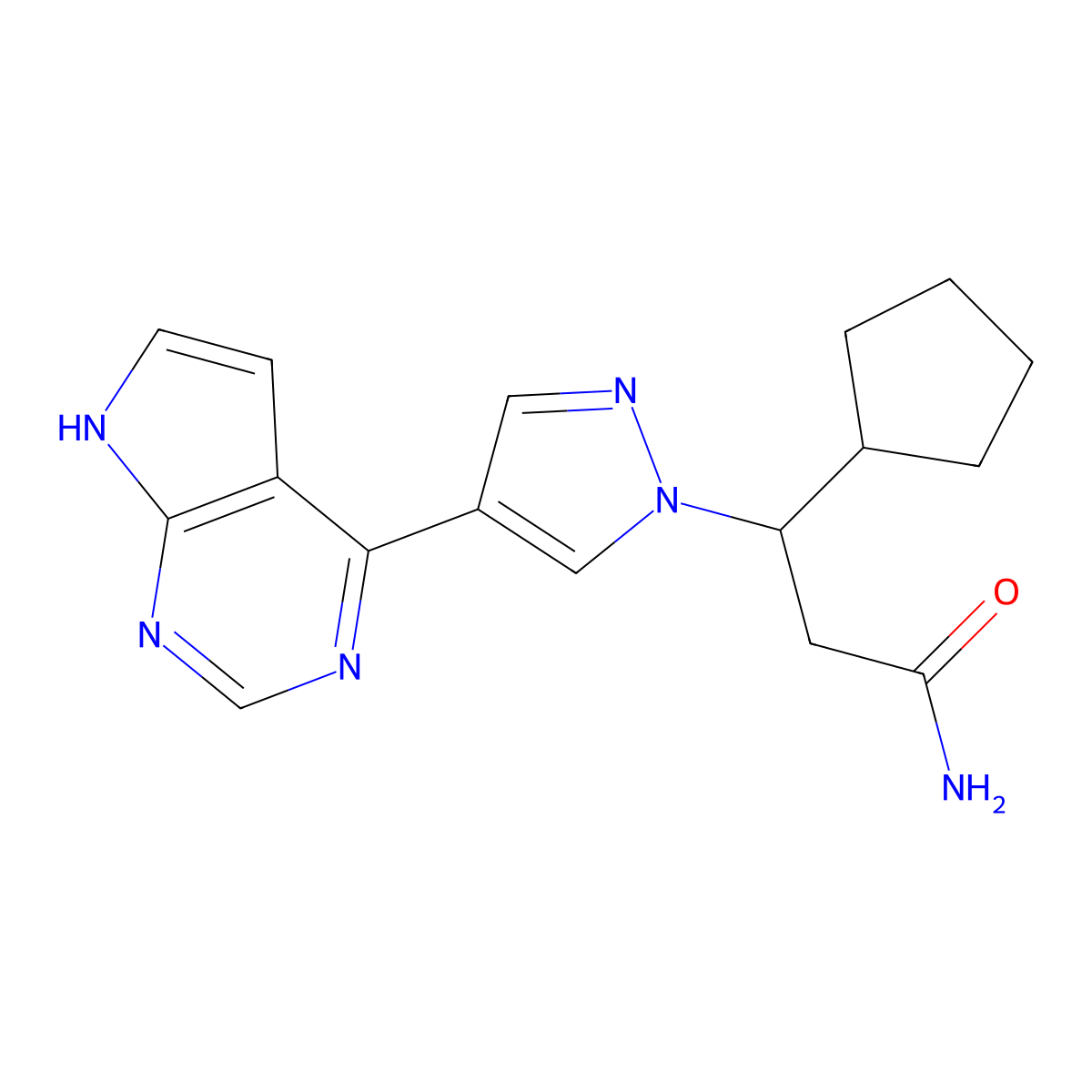 Ruxolitinib-amide molecular structure, CAS 1911644-32-0