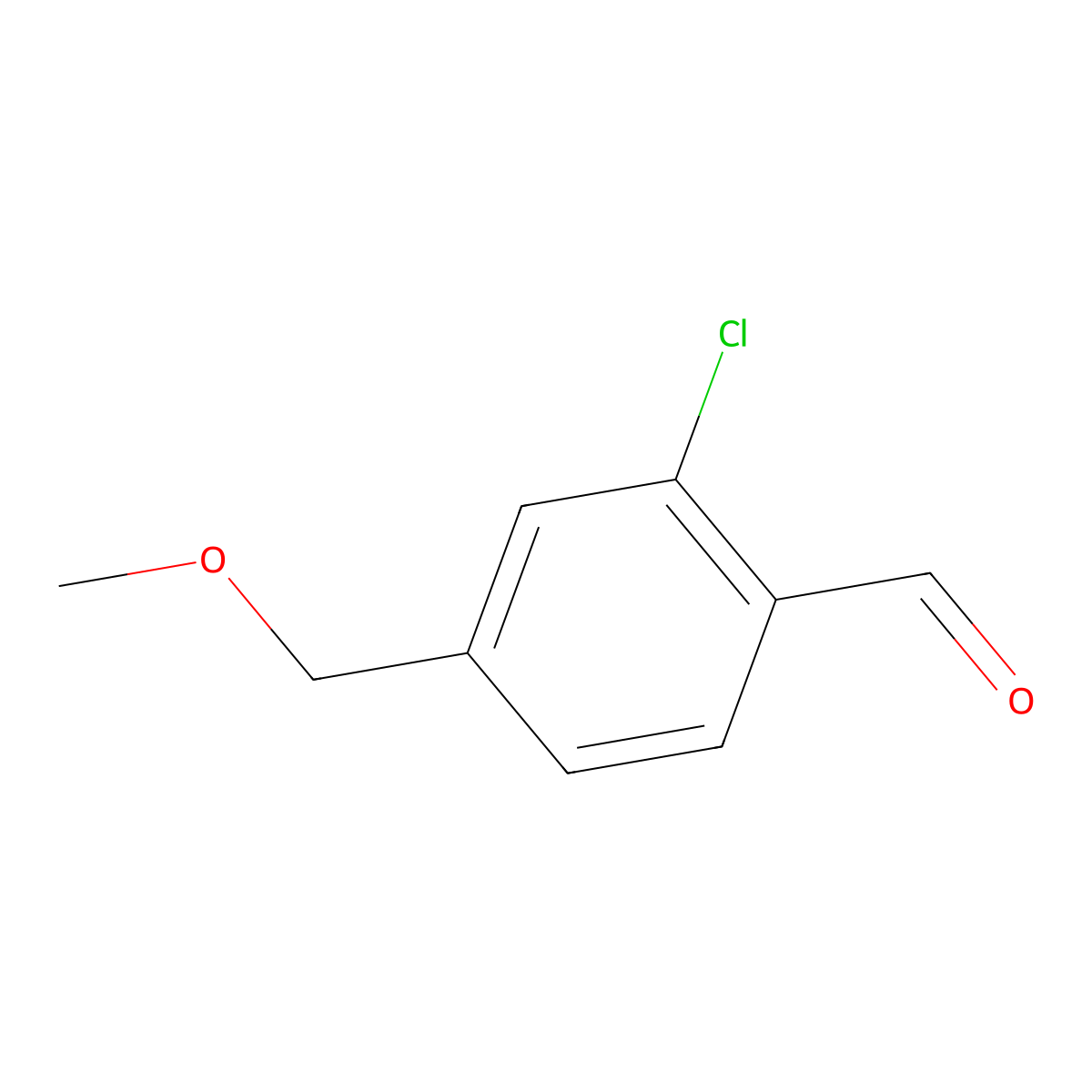 2-Chloro-4-(methoxymethyl)benzaldehyde molecular structure, CAS 1911646-24-6