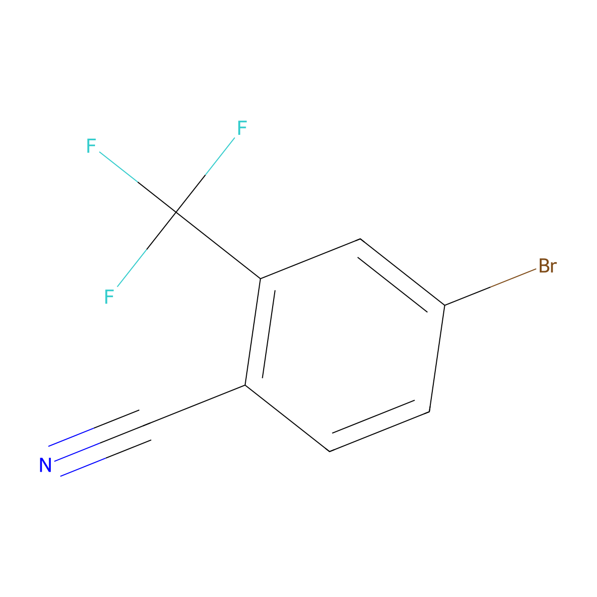 4-Bromo-2-(trifluoromethyl)benzonitrile molecular structure, CAS 191165-13-6