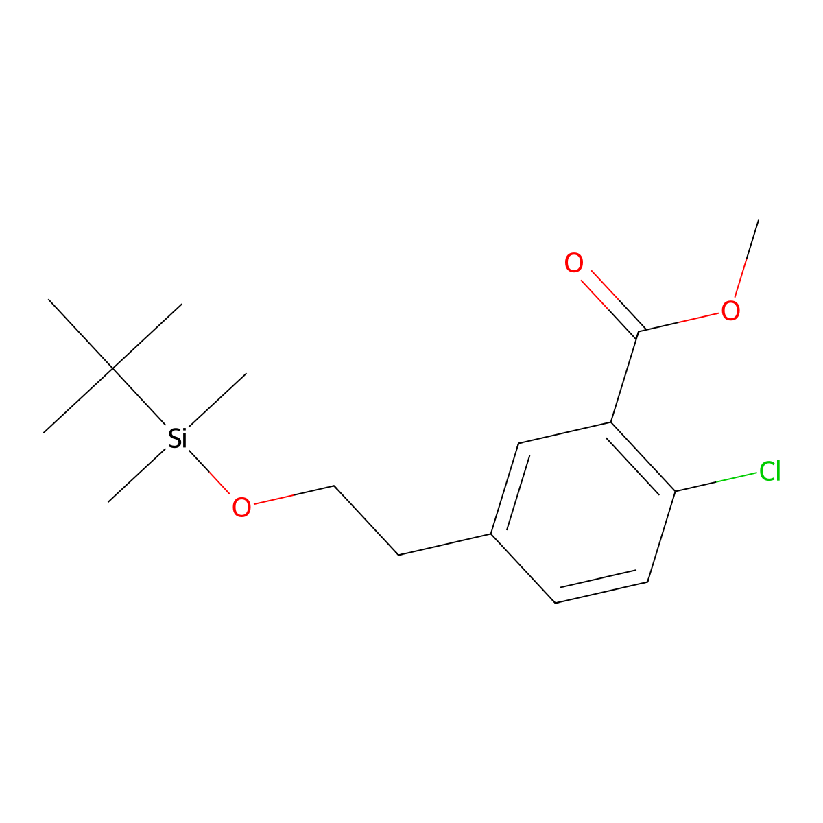Methyl 5-(2-((tert-butyldimethylsilyl)oxy)ethyl)-2-chlorobenzoate molecular structure, CAS 1911653-45-6