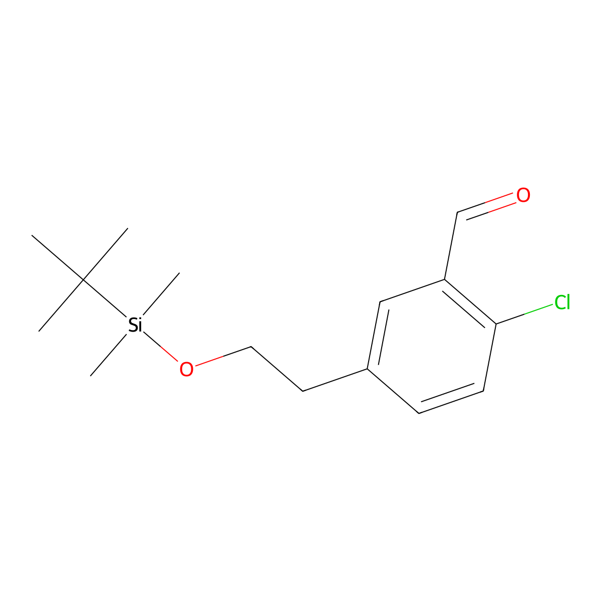 5-(2-((tert-Butyldimethylsilyl)oxy)ethyl)-2-chlorobenzaldehyde molecular structure, CAS 1911653-47-8