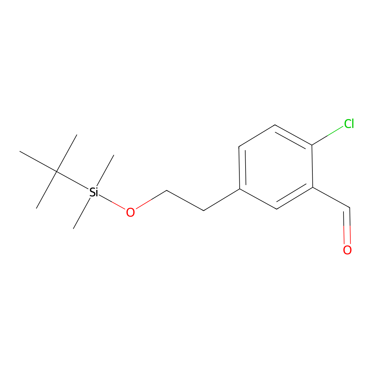 5-(2-((tert-Butyldimethylsilyl)oxy)ethyl)-2-chlorobenzaldehyde molecular structure, CAS 1911653-47-8
