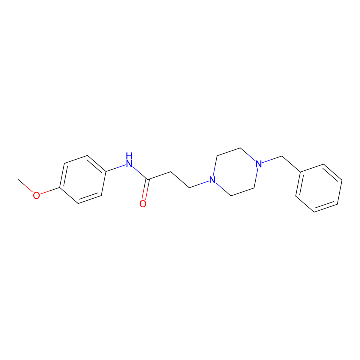 3-(4-benzylpiperazin-1-yl)-N-(4-methoxyphenyl)propanamide molecular structure, CAS 191168-71-5