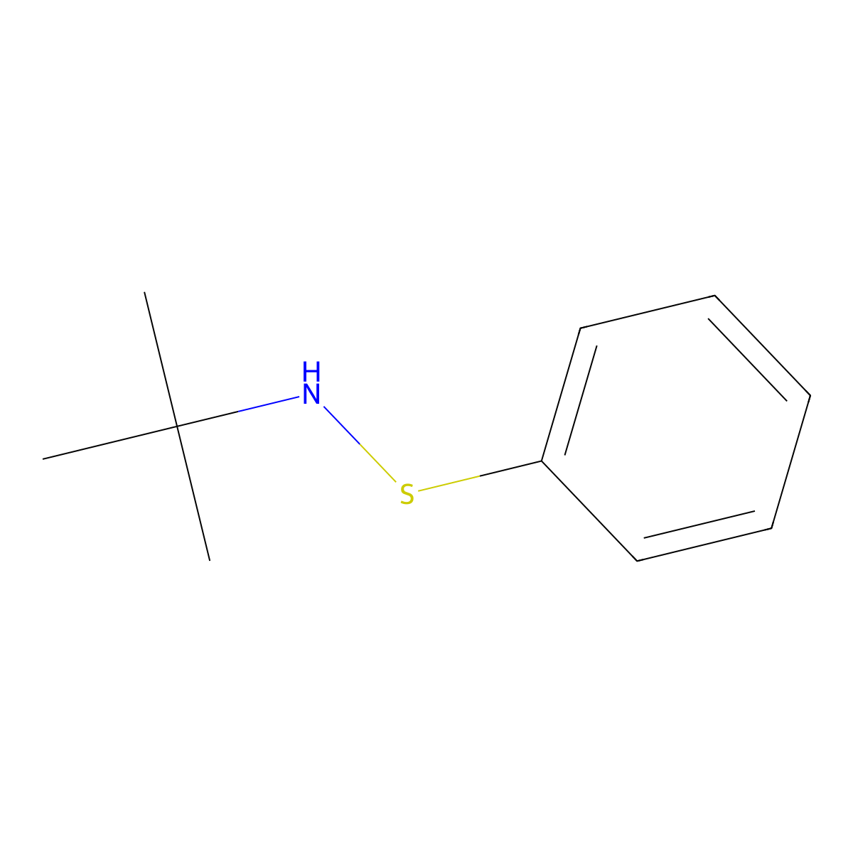 N-tert-Butylbenzenesulfenamide molecular structure, CAS 19117-31-8