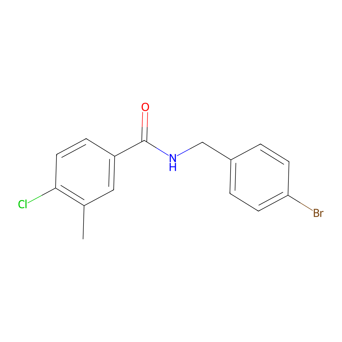 N-[(4-Bromophenyl)methyl]-4-chloro-3-methylbenzamide molecular structure, CAS 1911780-94-3