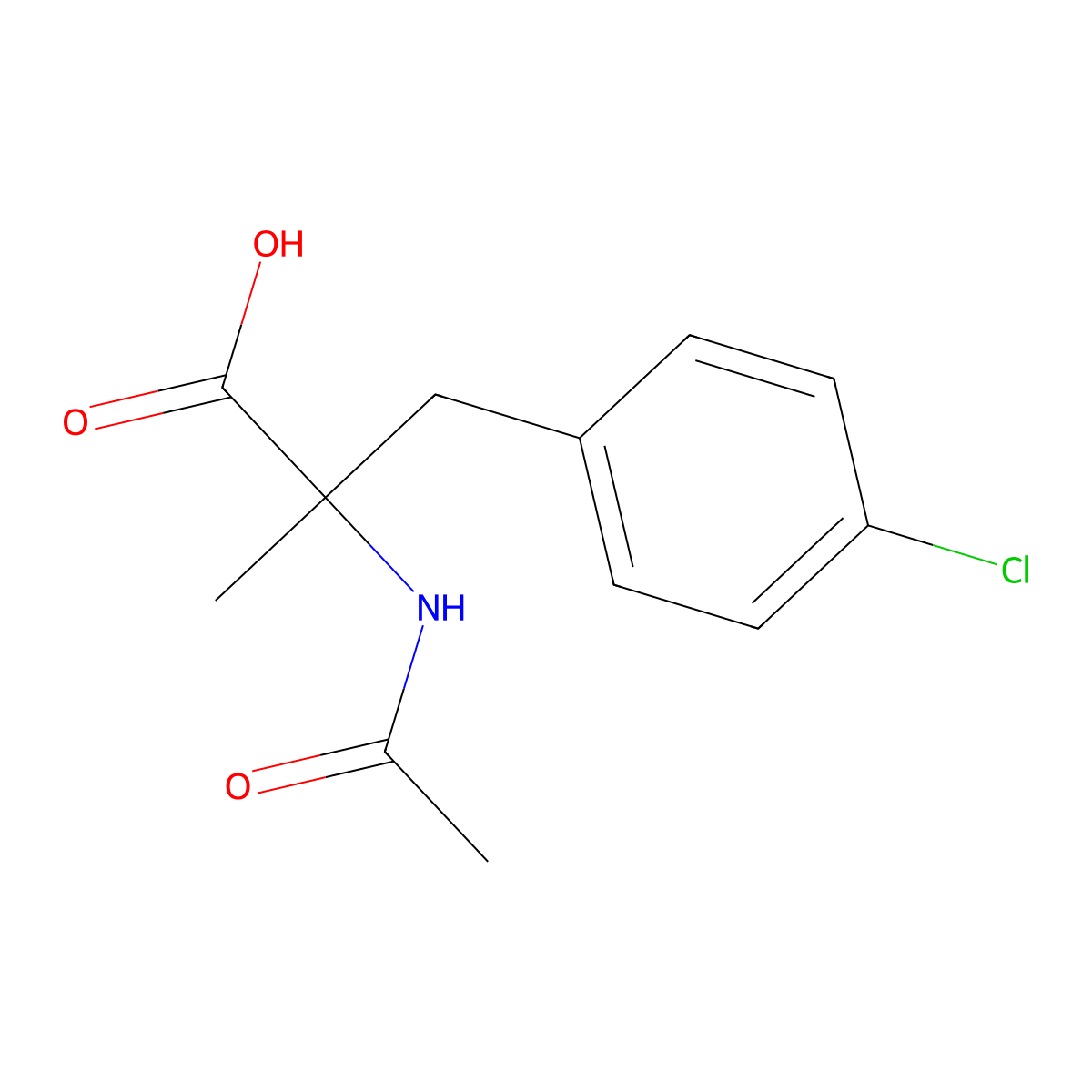 3-(4-Chlorophenyl)-2-acetamido-2-methylpropanoic acid molecular structure, CAS 1911820-73-9