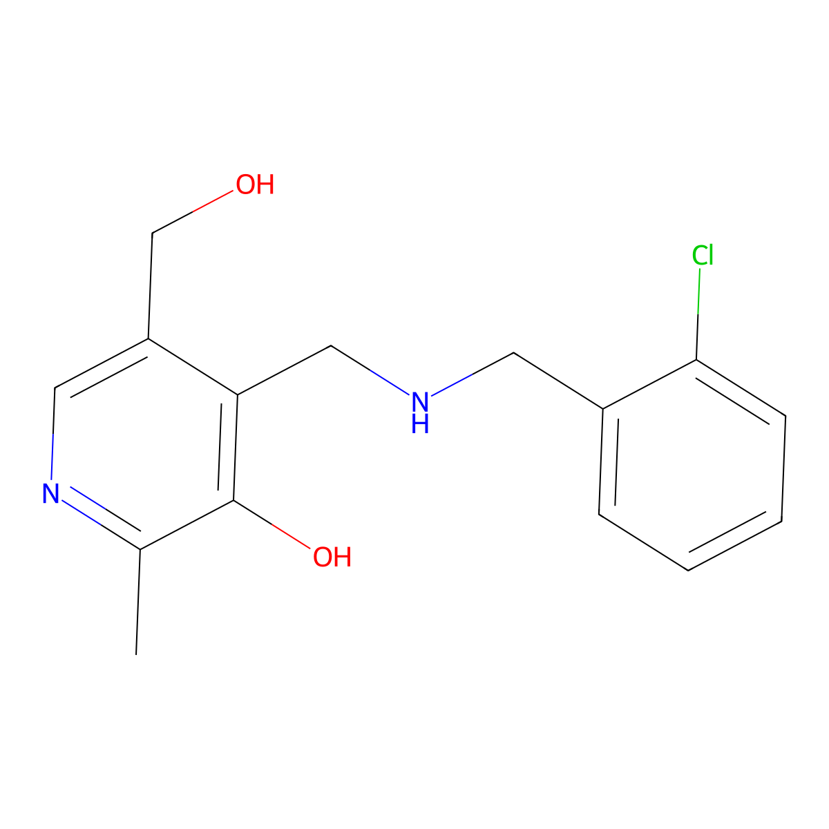 4-({[(2-Chlorophenyl)methyl]amino}methyl)-5-(hydroxymethyl)-2-methylpyridin-3-ol molecular structure, CAS 1911856-33-1