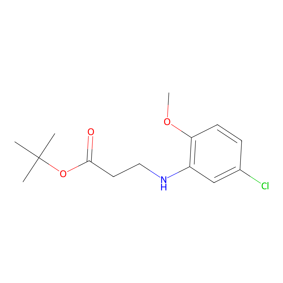 Tert-butyl 3-[(5-chloro-2-methoxyphenyl)amino]propanoate molecular structure, CAS 1911889-54-7