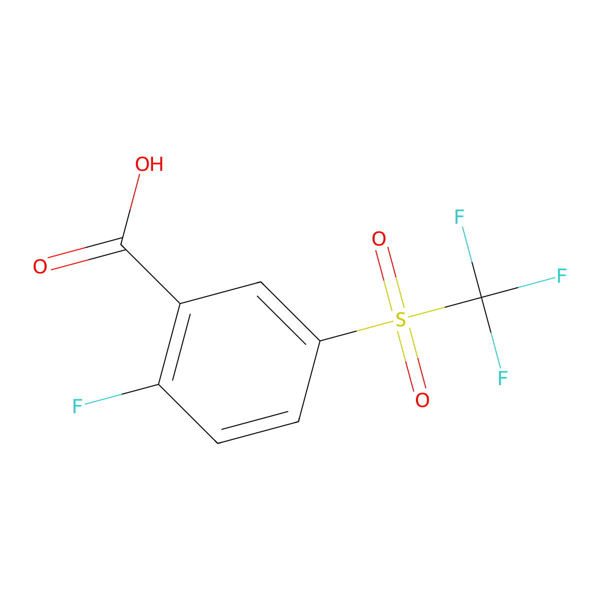2-Fluoro-5-trifluoromethanesulfonylbenzoic acid molecular structure, CAS 1911981-32-2