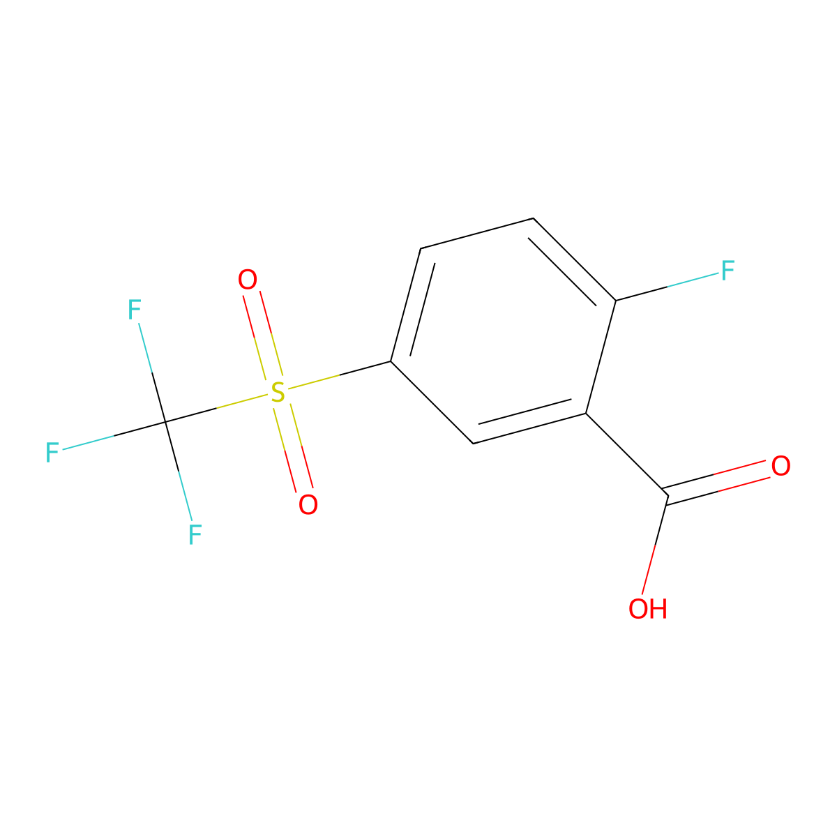 2-Fluoro-5-trifluoromethanesulfonylbenzoic acid molecular structure, CAS 1911981-32-2