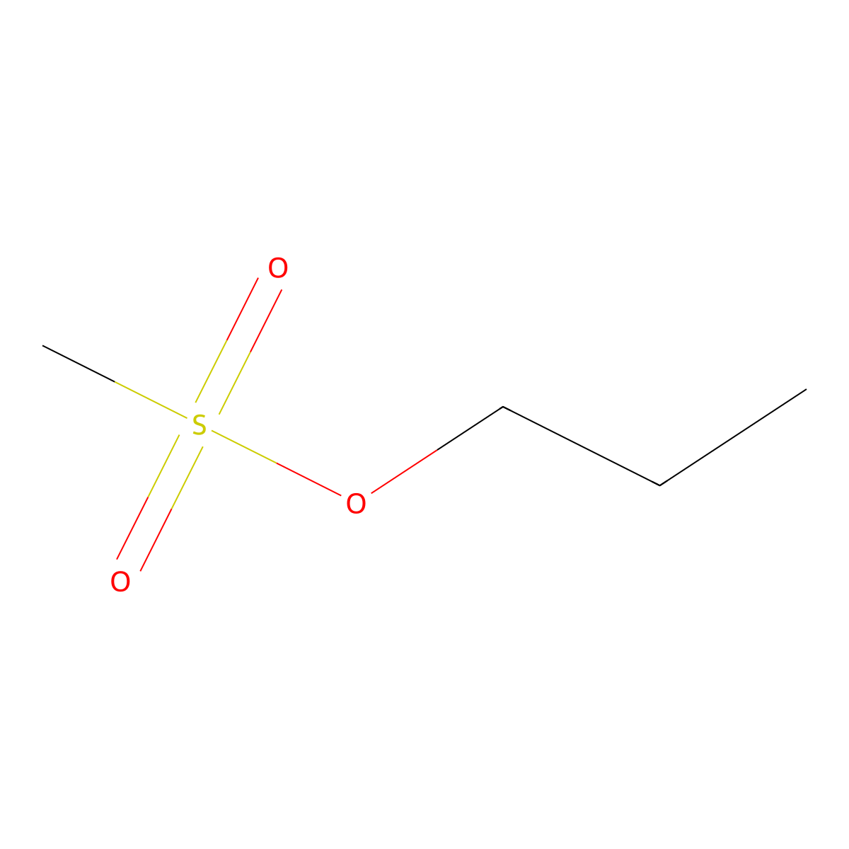 Propyl methanesulfonate molecular structure, CAS 1912-31-8