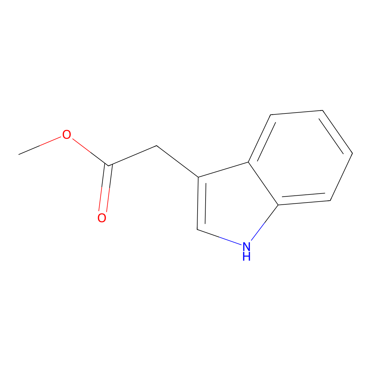 Methyl indole-3-acetate molecular structure, CAS 1912-33-0