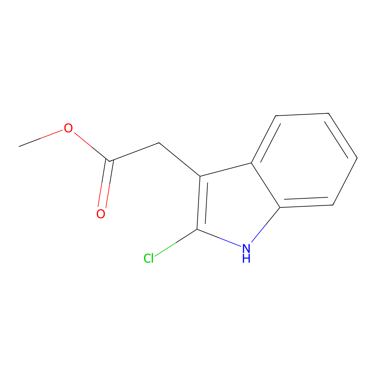 Methyl 2-chloro-1H-indole-3-acetate molecular structure, CAS 1912-34-1