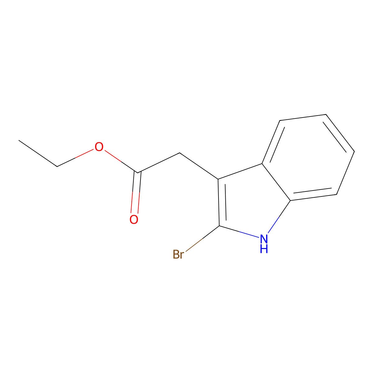 Ethyl (2-bromo-1H-indol-3-yl)acetate molecular structure, CAS 1912-37-4