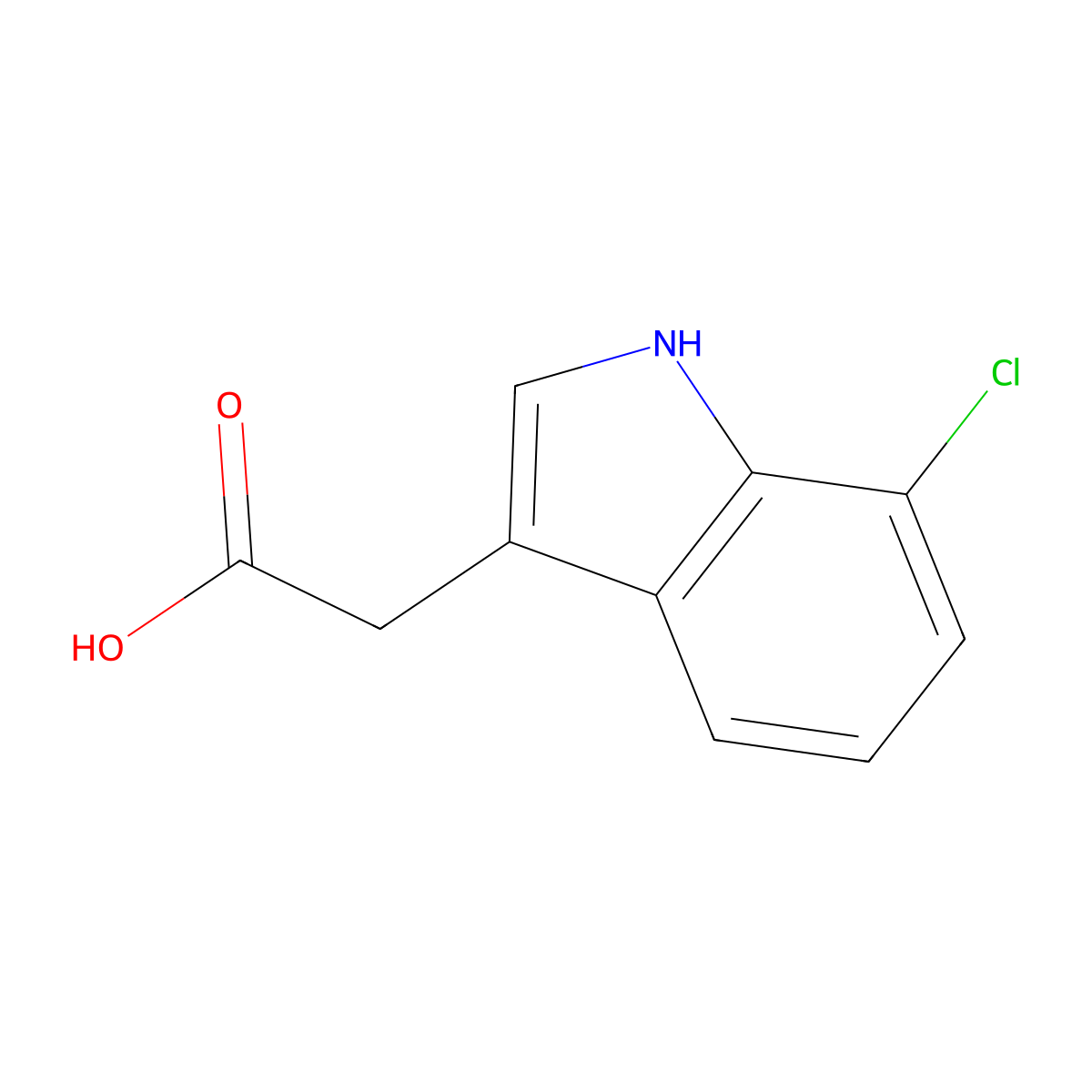 2-(7-Chloro-1H-indol-3-yl)acetic acid molecular structure, CAS 1912-41-0