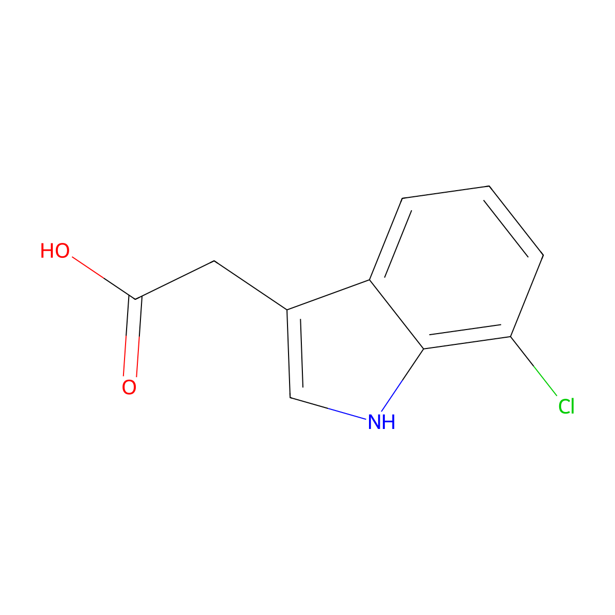 2-(7-Chloro-1H-indol-3-yl)acetic acid molecular structure, CAS 1912-41-0