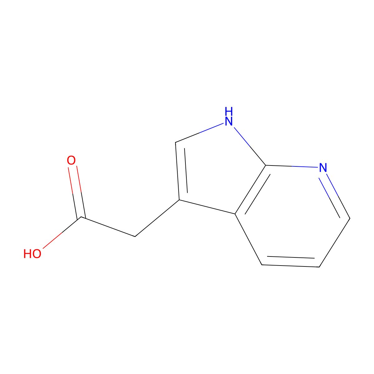 1H-pyrrolo(2,3-b)pyridine-3-acetic acid molecular structure, CAS 1912-42-1