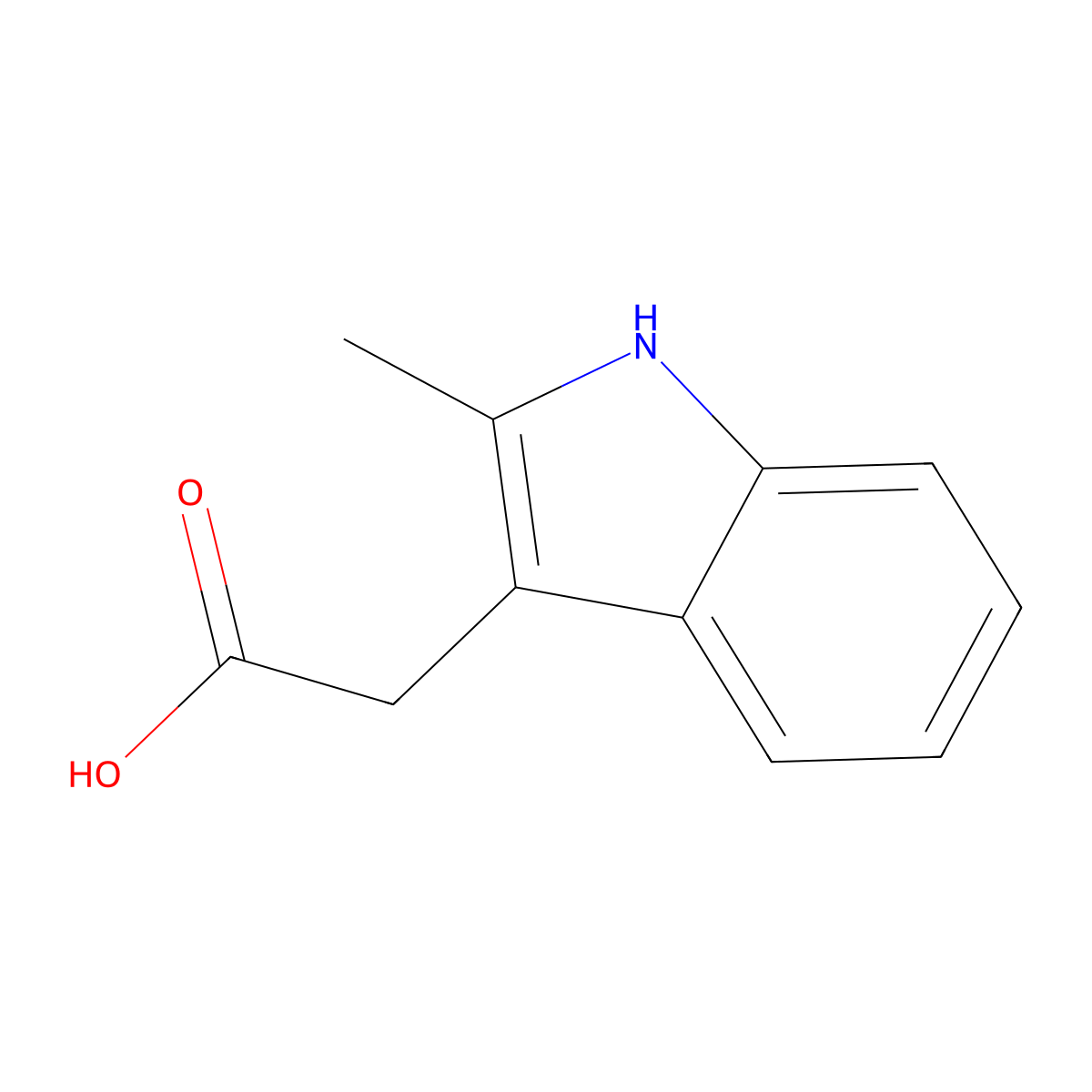 2-Methyl-1H-indole-3-acetic acid molecular structure, CAS 1912-43-2