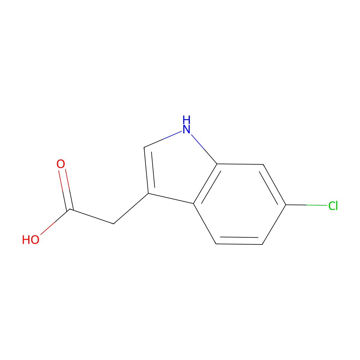 2-(6-chloro-1H-indol-3-yl)acetic acid molecular structure, CAS 1912-44-3
