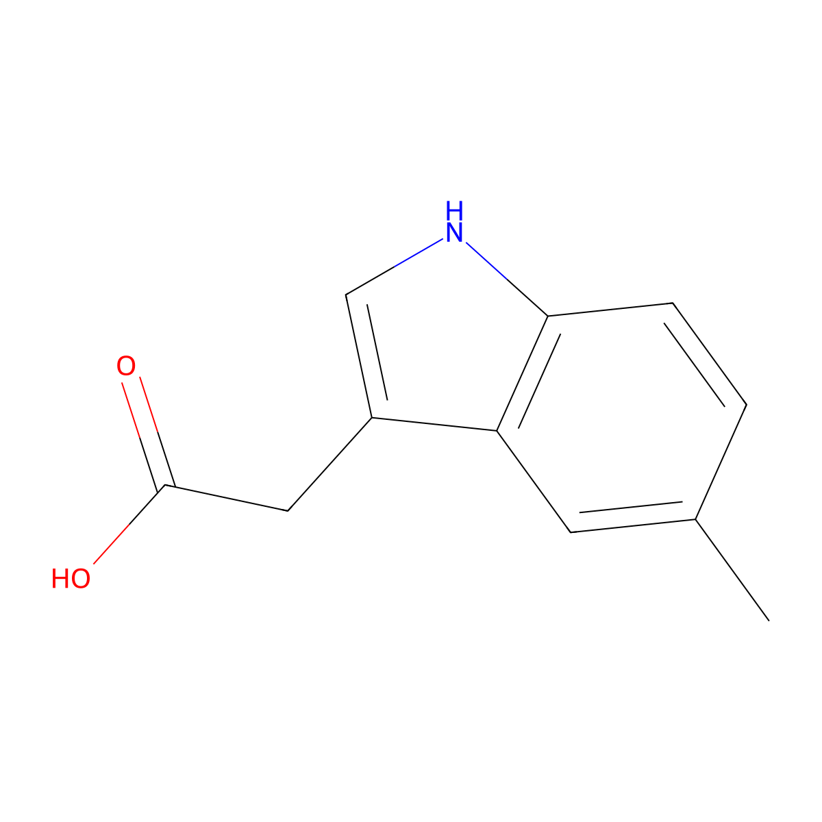 2-(5-methyl-1H-indol-3-yl)acetic acid molecular structure, CAS 1912-47-6