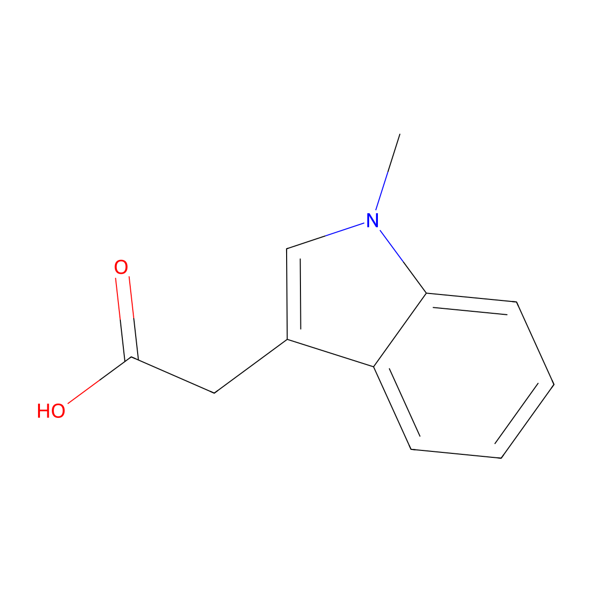 2-(1-methyl-1H-indol-3-yl)acetic acid molecular structure, CAS 1912-48-7