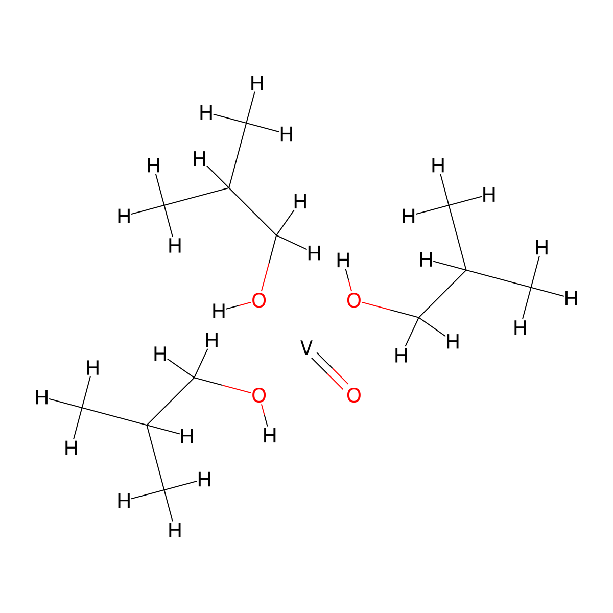 Vanadium, tris(2-methyl-1-propanolato)oxo-, (T-4)- molecular structure, CAS 19120-62-8