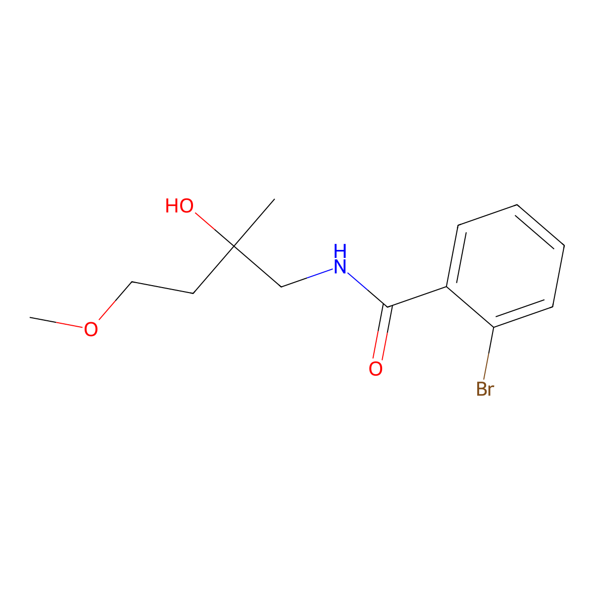 2-bromo-N-(2-hydroxy-4-methoxy-2-methylbutyl)benzamide molecular structure, CAS 1912031-25-4