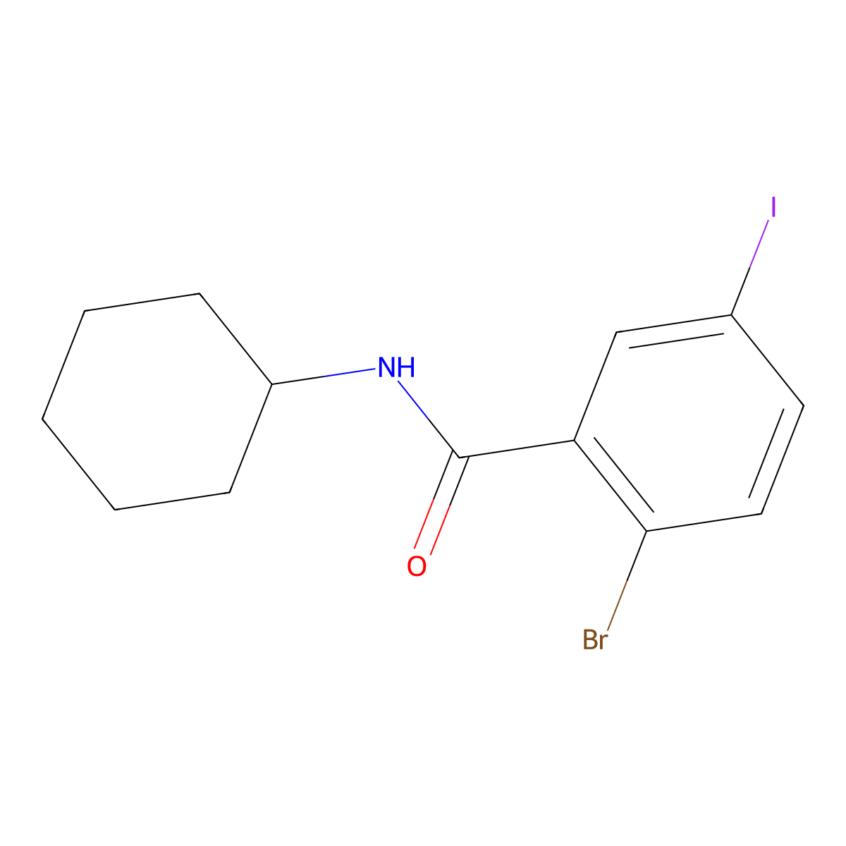 2-Bromo-N-cyclohexyl-5-iodobenzamide molecular structure, CAS 1912043-78-7