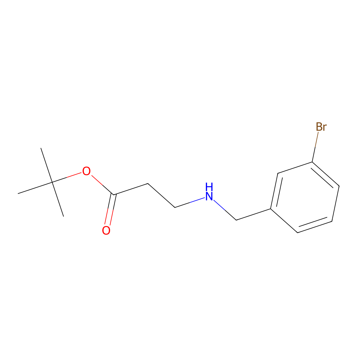 Tert-butyl 3-{[(3-bromophenyl)methyl]amino}propanoate molecular structure, CAS 1912090-35-7