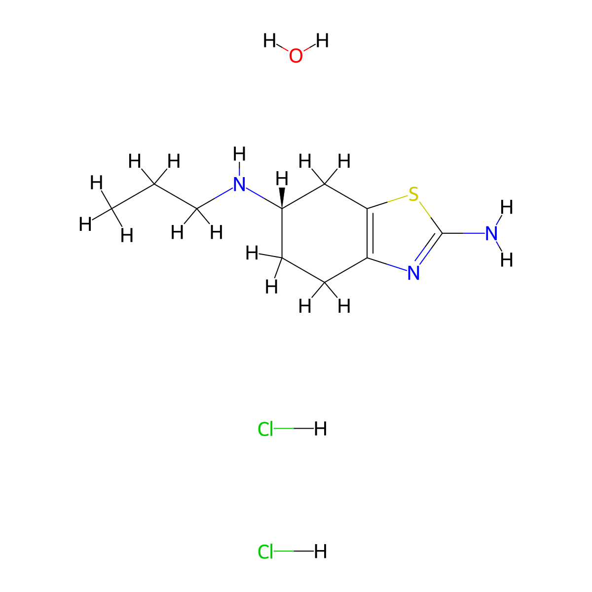 Pramipexole Dihydrochloride Monohydrate molecular structure, CAS 191217-81-9