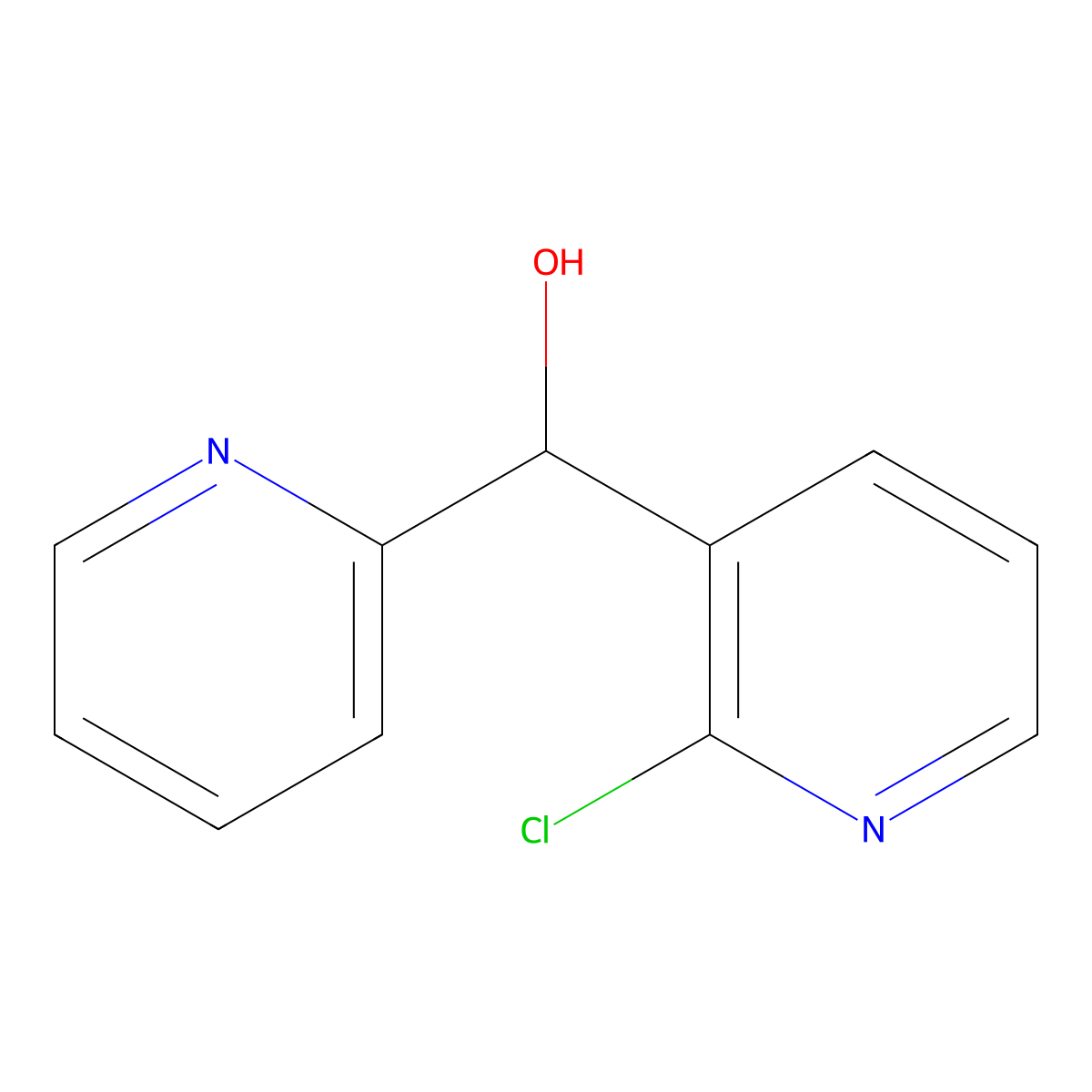 alpha-(2-Chloro-3-pyridinyl)-2-pyridinemethanol molecular structure, CAS 191220-37-8