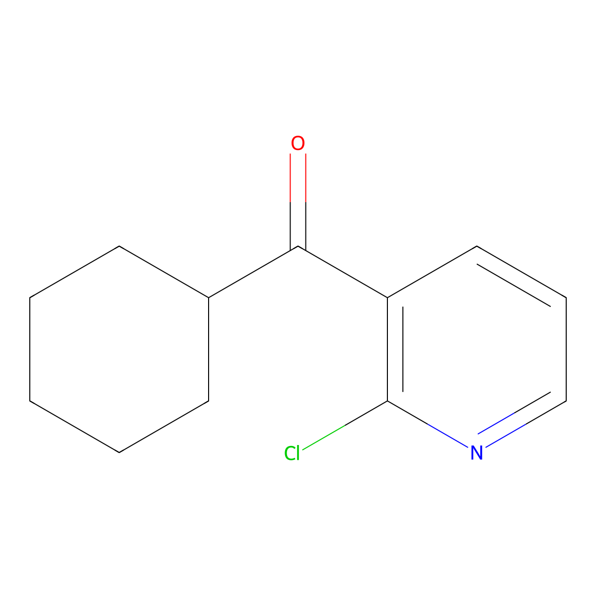 (2-Chloropyridin-3-yl)(cyclohexyl)methanone molecular structure, CAS 191220-41-4