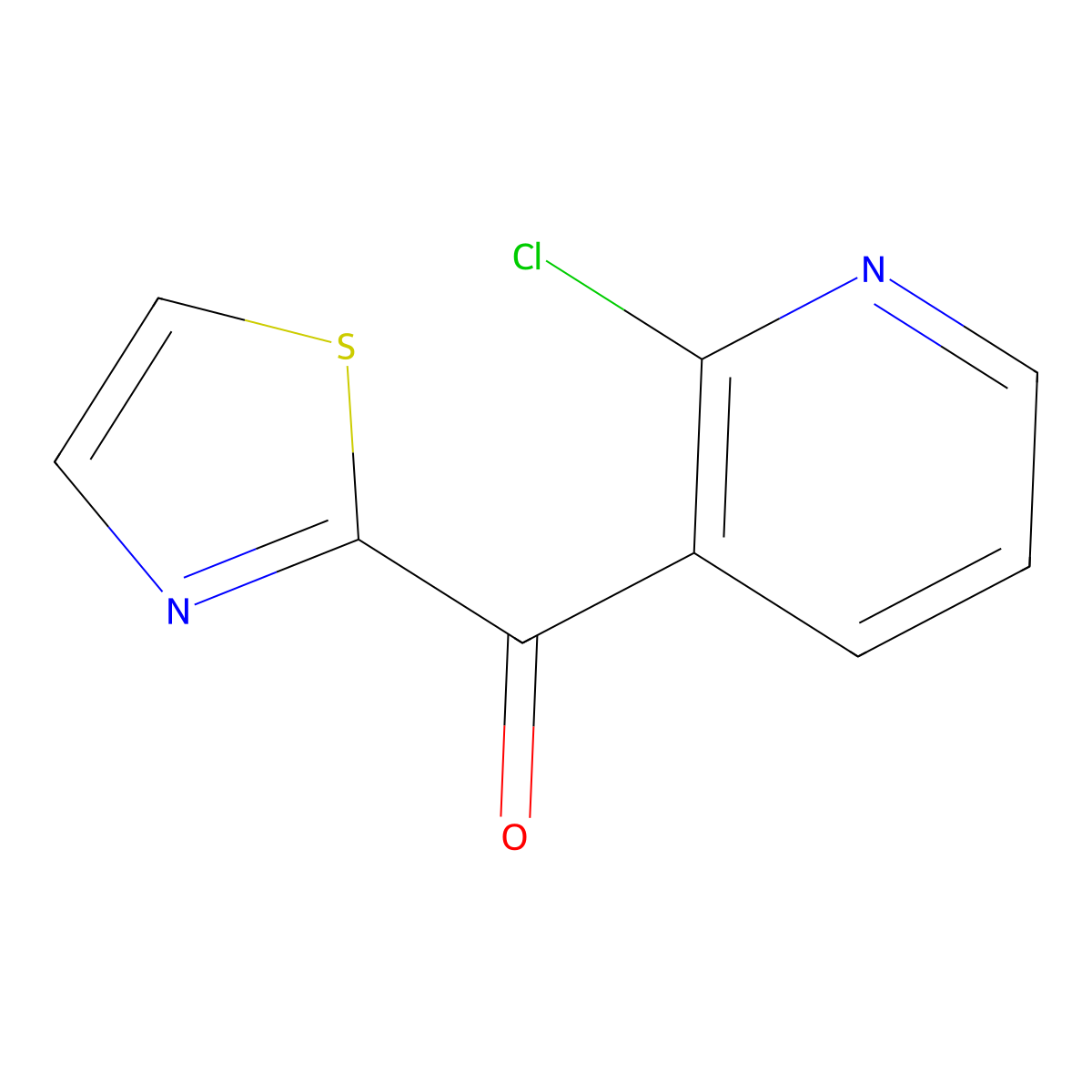 2-Chloro-3-(2-thiazolylcarbonyl)pyridine molecular structure, CAS 191220-43-6