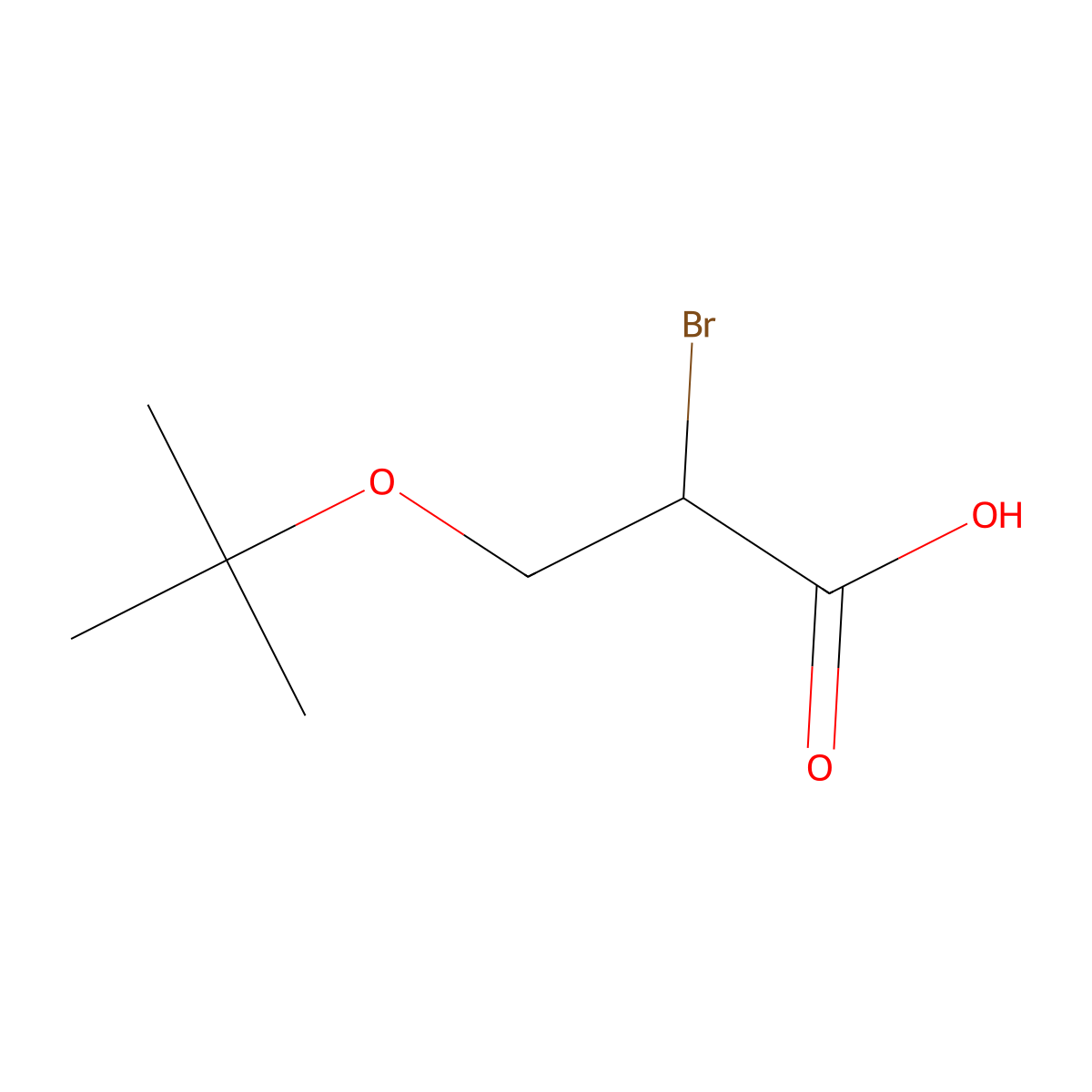 Propanoic acid, 2-bromo-3-(1,1-dimethylethoxy)-, (2R)- molecular structure, CAS 191221-34-8