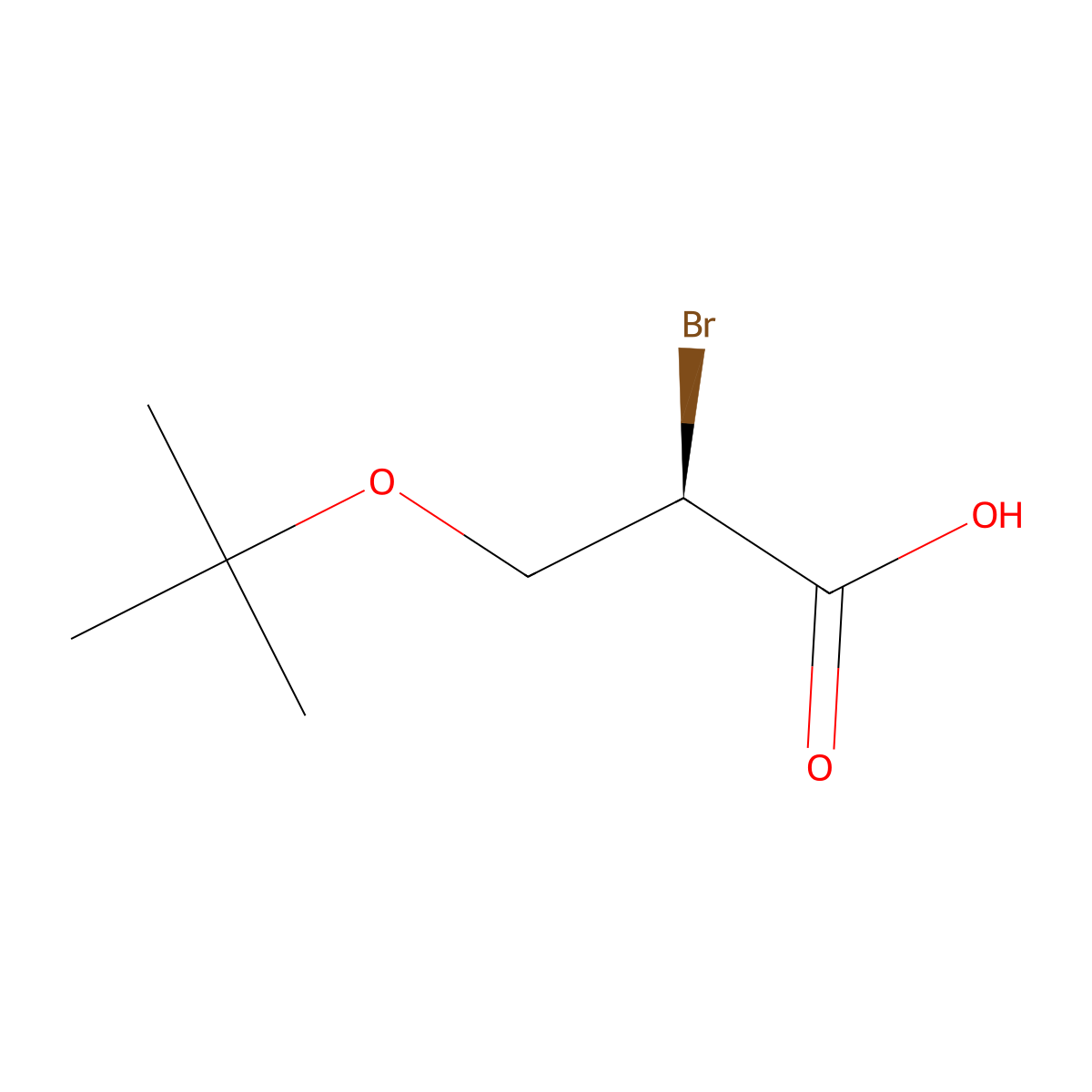 Propanoic acid, 2-bromo-3-(1,1-dimethylethoxy)-, (2R)- molecular structure, CAS 191221-34-8