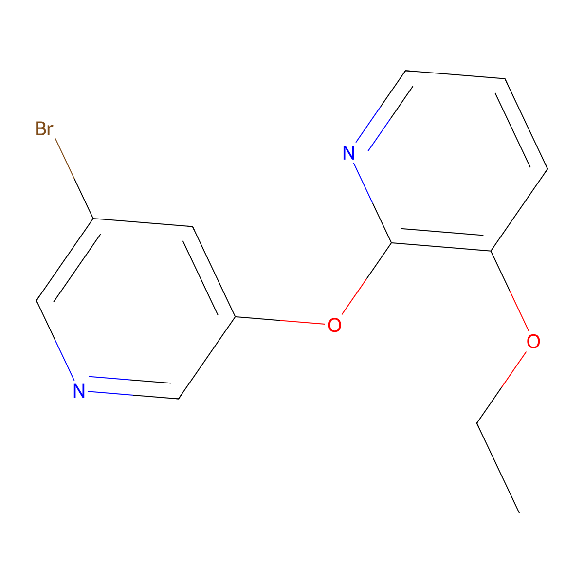 2-((5-Bromopyridin-3-yl)oxy)-3-ethoxypyridine molecular structure, CAS 1912227-02-1