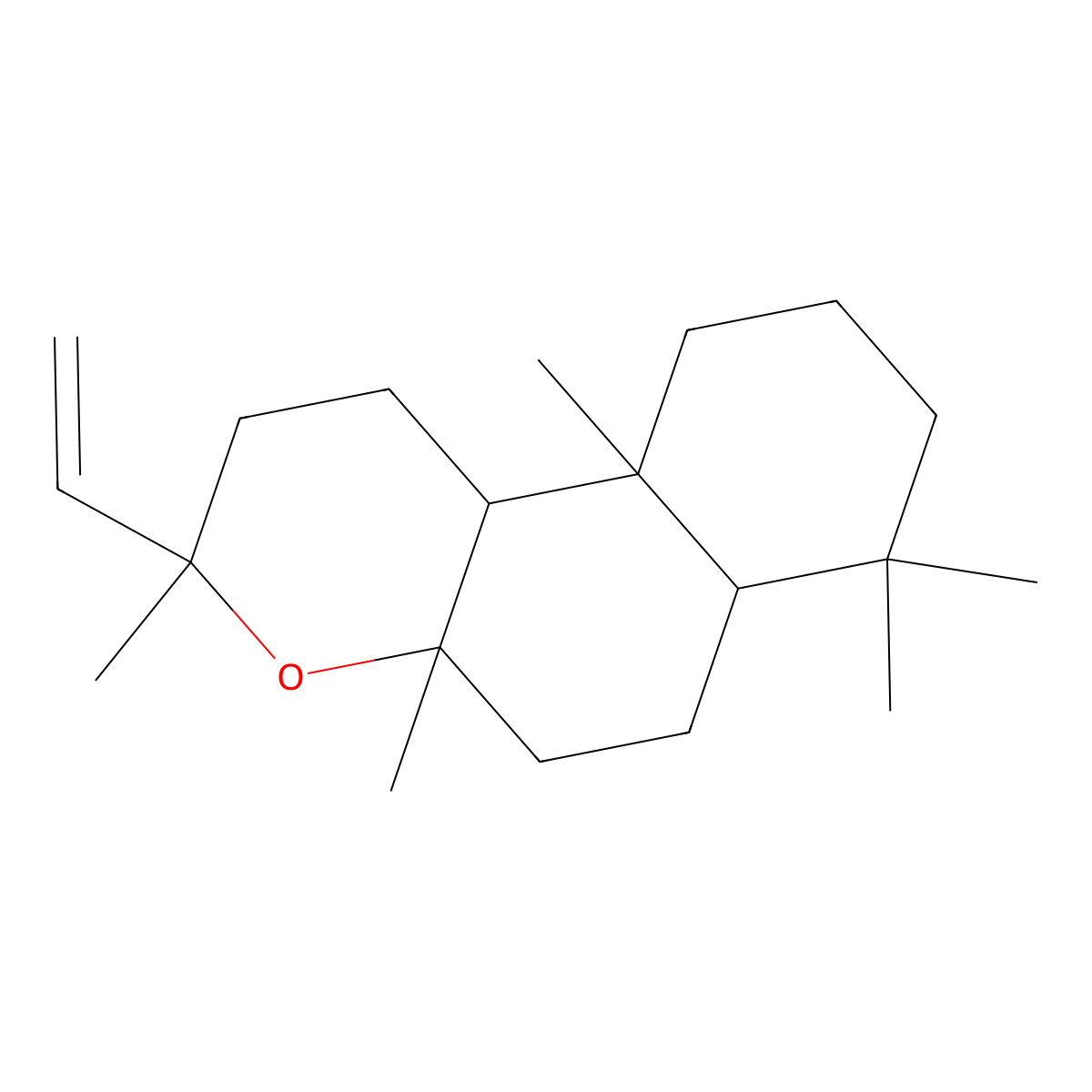 3-ethenyl-3,4a,7,7,10a-pentamethyl-2,5,6,6a,8,9,10,10b-octahydro-1H-benzo[f]chromene molecular structure, CAS 19123-29-6